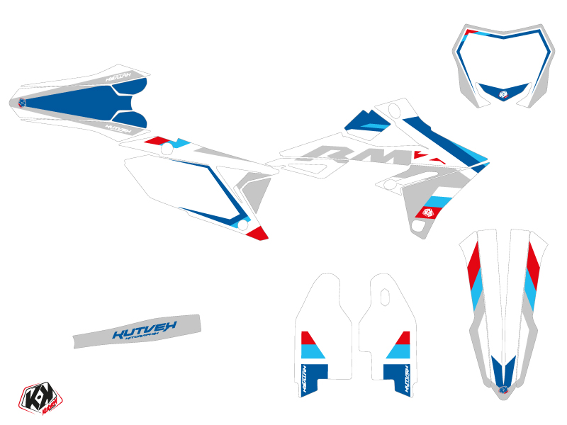 Kit déco moto cross Suzuki 450 RMZ blanc KUTVEK - vue 2