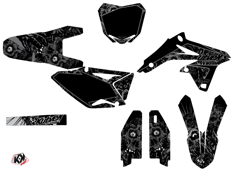 Kit Décoration Moto Cross Zombies Dark Suzuki 450 RMZ Noir KUTVEK - vue 2