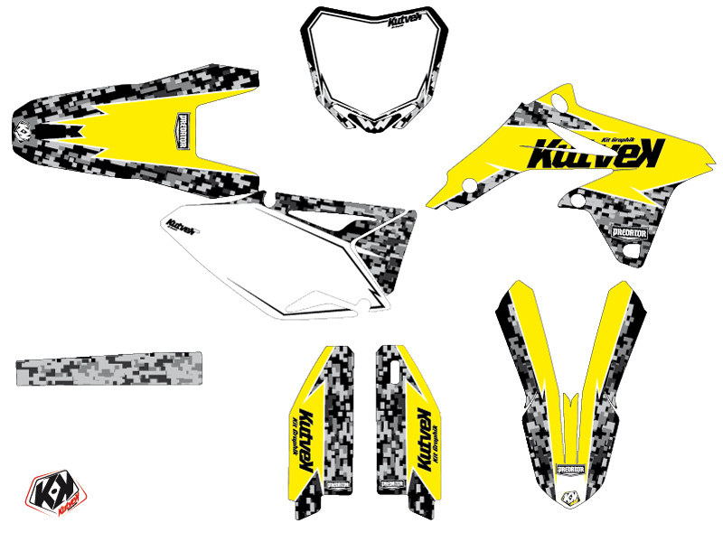 Kit de décoration moto-cross Predator Suzuki 450 RMZ Jaune KUTVEK - vue 2