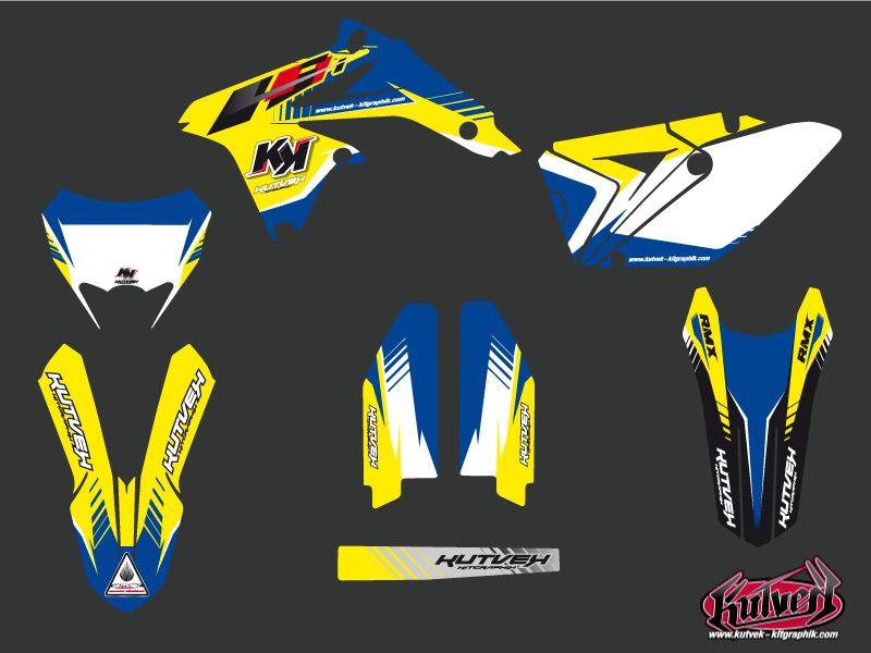 Kit Décoration Moto-Cross Pulsar Suzuki 450 RMX Bleu KUTVEK - vue 2