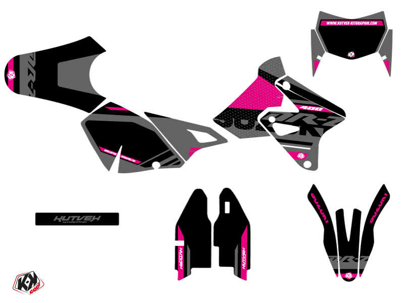 Kit décoratif Moto-cross Kutvek Grade Suzuki DRZ 400 SM noir rose - vue 2