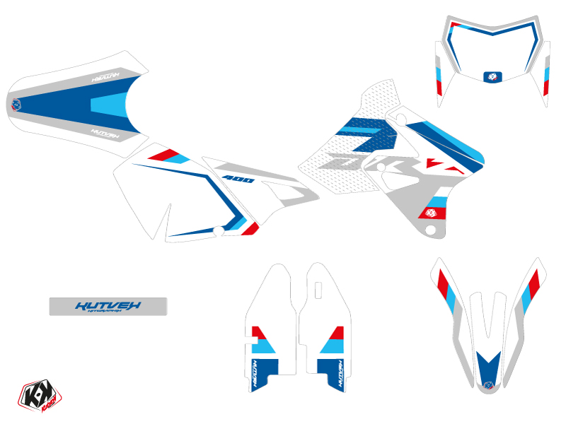 Kit décoration moto cross Suzuki DRZ 400 SM blanc Kutvek - vue 2