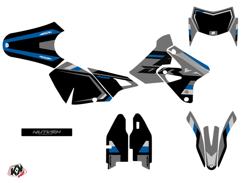 Kit Décoration Moto Cross Suzuki DRZ 400 SM Gris Bleu KUTVEK - vue 2