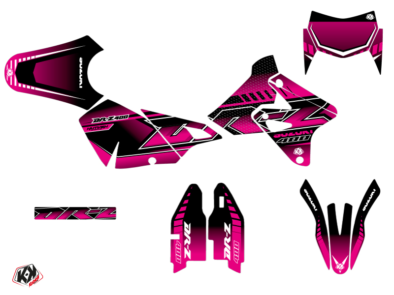Kit Décoration Moto Cross Oblik Kutvek Suzuki DRZ 400 SM Rose - vue 2