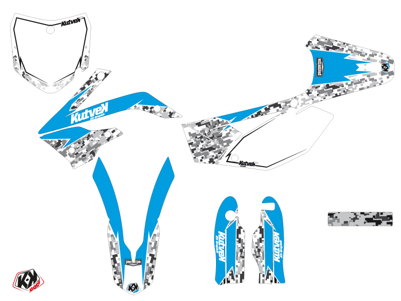 Kit Déco Moto Cross Predator TM MX 85 Bleu KUTVEK - vue 2