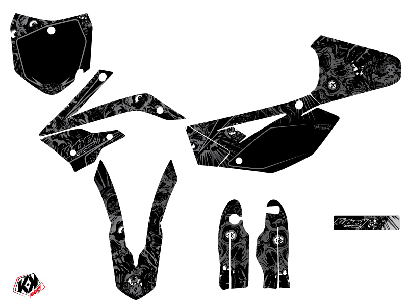 Kit Décoration Moto Cross Zombies Dark TM MX 85 Noir KUTVEK - vue 2
