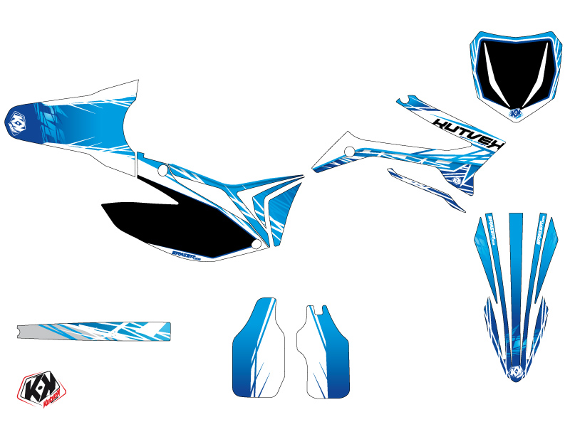 Kit plastiques Moto Cross Eraser TM MX 125 Bleu KUTVEK - vue 2
