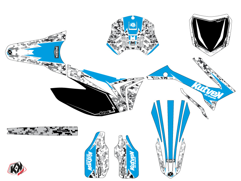 Kit décoration moto cross Predator TM MX 250 FI Bleu KUTVEK - vue 2