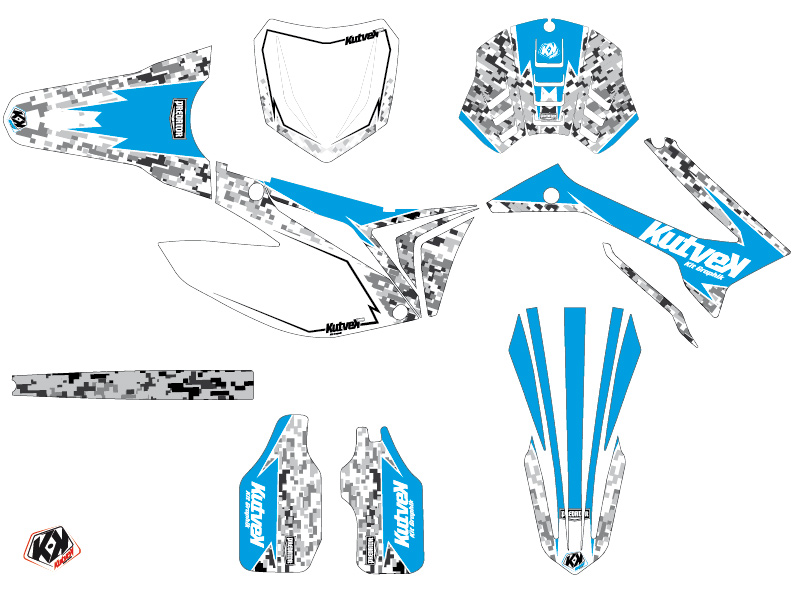 Kit plastiques Deco Moto Cross Predator TM MX 450 FI Bleu KUTVEK - vue 2