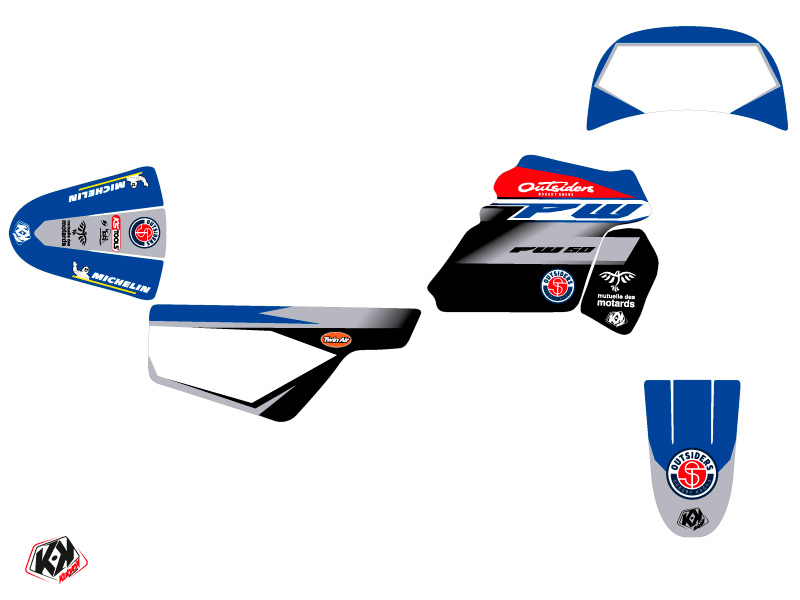 Kit déco moto cross réplica Team Outsiders 2020 Yamaha PW 50 KUTVEK - vue 2