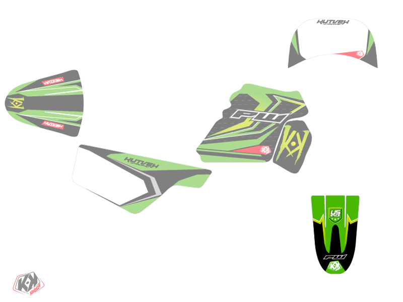 Kit Décoration Moto Cross US Style Yamaha PW 50 Vert KUTVEK - vue 2