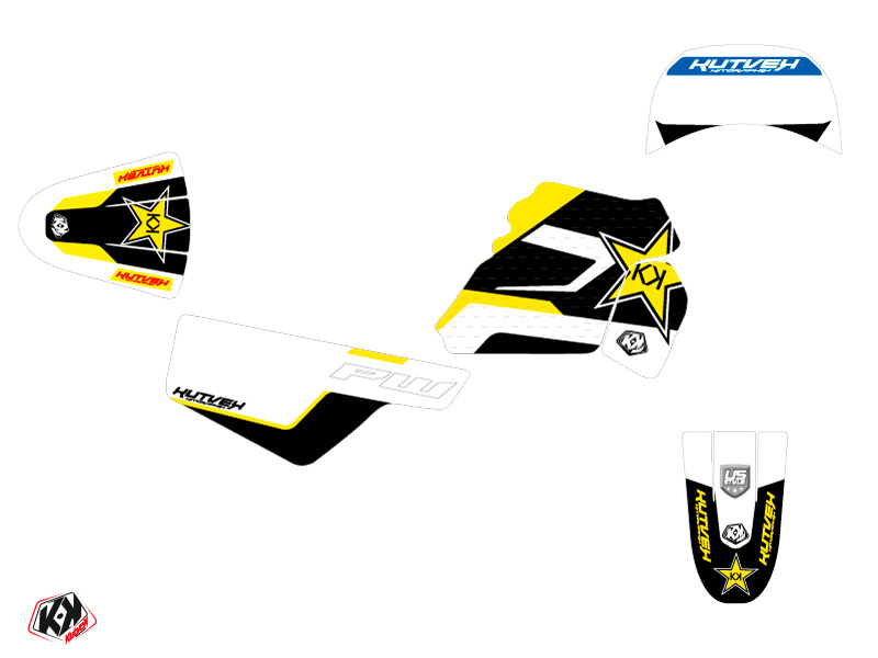 Kit décoration motocross style US Yamaha PW 50 noir KUTVEK - vue 2