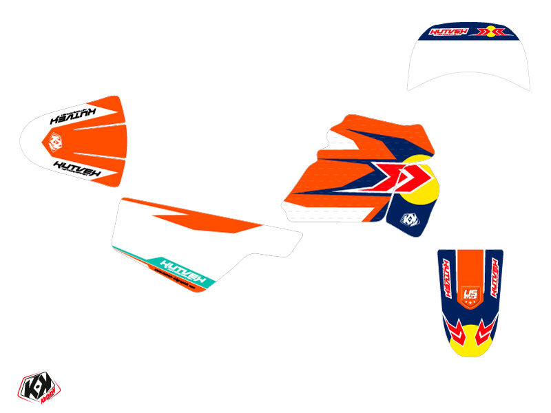 Kit plastiques décoration motocross style US Yamaha PW 50 orange KUTVEK - vue 2