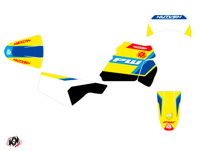 Kit Déco Moto-cross US Style Yamaha PW 50 Jaune KUTVEK - vue 2