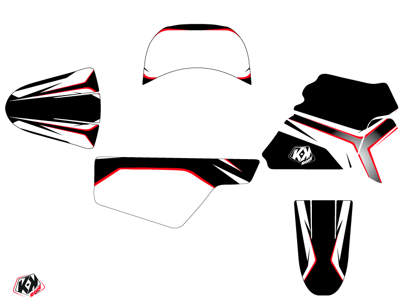 Kit décoration motocross Yamaha PW 50 rouge KUTVEK - vue 2