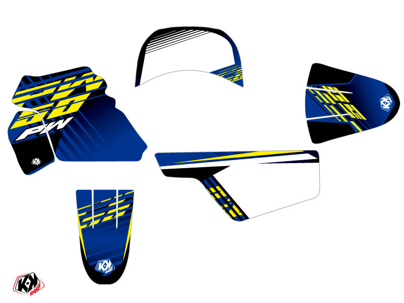 Kit décoration moto cross Flow Yamaha PW 50 jaune KUTVEK - vue 2