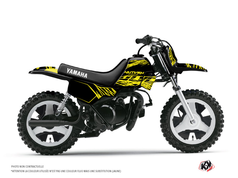 Kit plastiques décoration motocross Eraser Fluo Yamaha PW 50 jaune KUTVEK