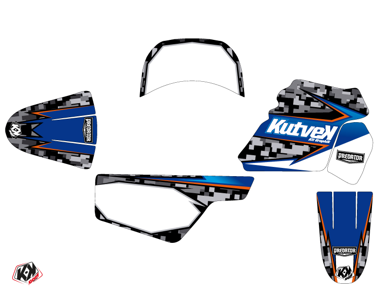 Kit décoratif Moto Cross Predator Yamaha PW 50 Noir Bleu KUTVEK - vue 2