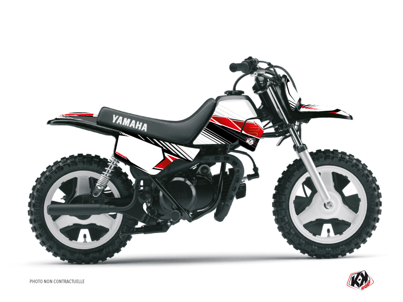 Kit Décoration Moto Cross Stripe Yamaha PW 50 Rouge KUTVEK