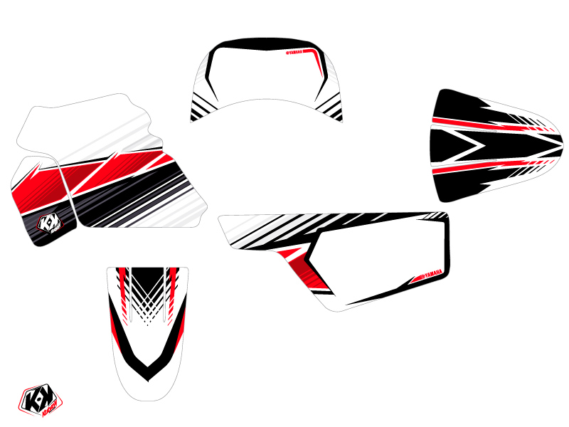 Kit Décoration Moto Cross Stripe Yamaha PW 50 Rouge KUTVEK - vue 2