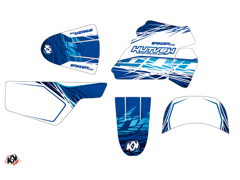 Kit Déco Moto Cross Eraser Yamaha PW 50 Bleu KUTVEK - vue 2