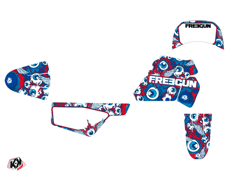 Kit de décoration Freegun Eyed Kutvek pour Yamaha PW 50 rouge - vue 2
