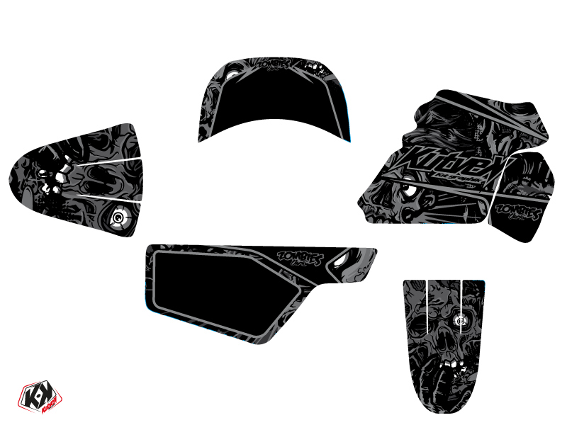 Kit décoration motocross Zombies Dark Yamaha PW 50 noir KUTVEK - vue 2