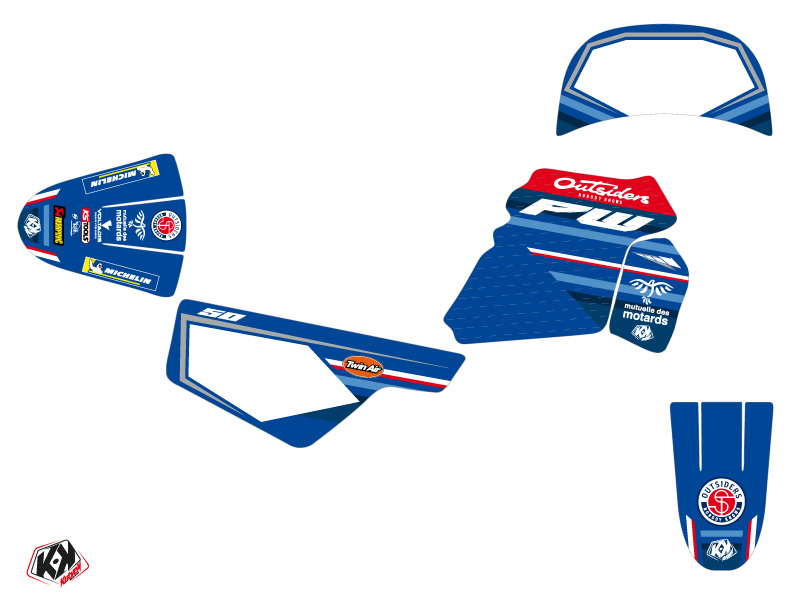 Kit Décoration Moto Cross Replica Team Outsiders K21 Yamaha PW 50 KUTVEK - vue 2