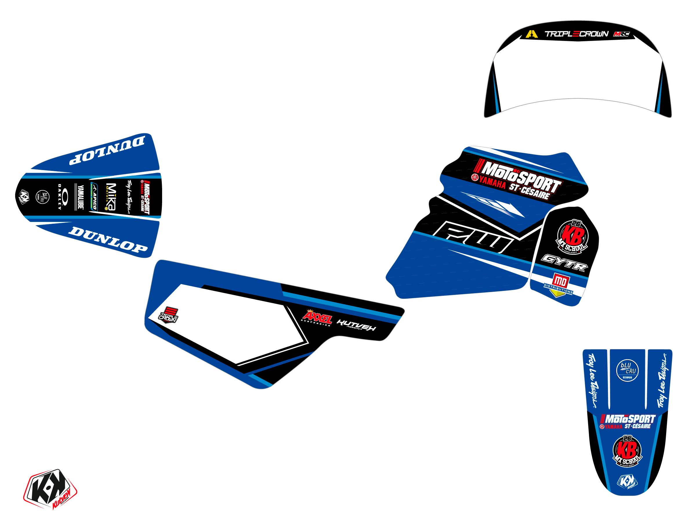 Kit Déco Moto-Cross Replica Kaven Benoît K21 Yamaha PW 50 - vue 2