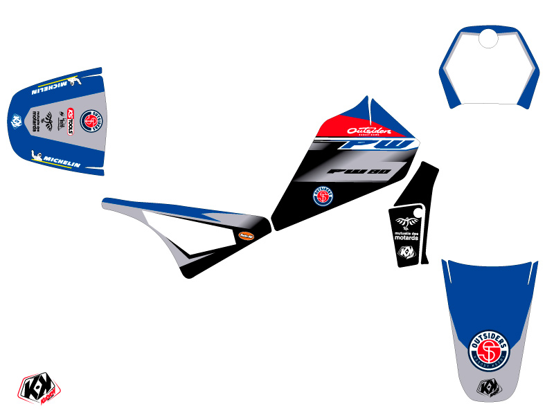 Kit décoration moto cross Replica Team Outsiders 2020 Yamaha PW 80 KUTVEK - vue 2