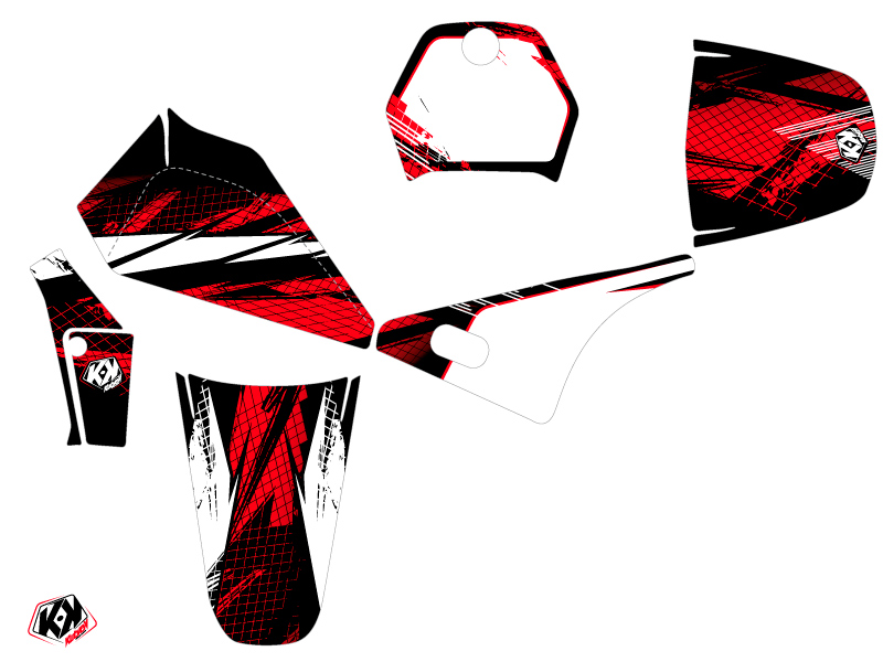 Kit Décoration Moto Cross Techno KUTVEK Yamaha PW 80 Rouge - vue 2