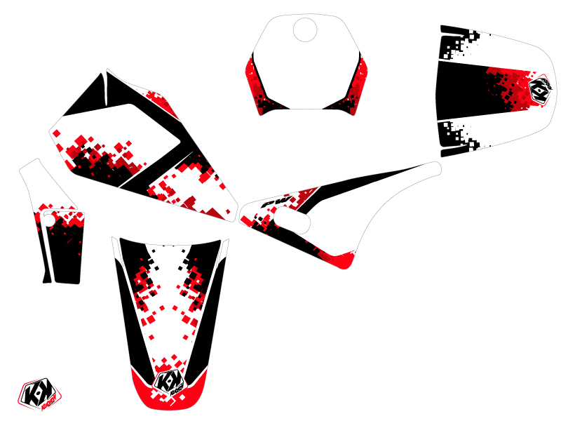 Kit Plastiques Deco Moto Cross Hangtown Yamaha PW 80 Rouge - vue 2