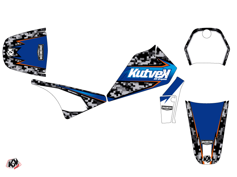 Kit de décoration moto cross Predator Yamaha PW 80 Kutvek noir bleu - vue 2