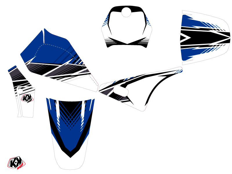 Kit de décoration Moto Cross Stripe Yamaha PW 80 Bleu - vue 2