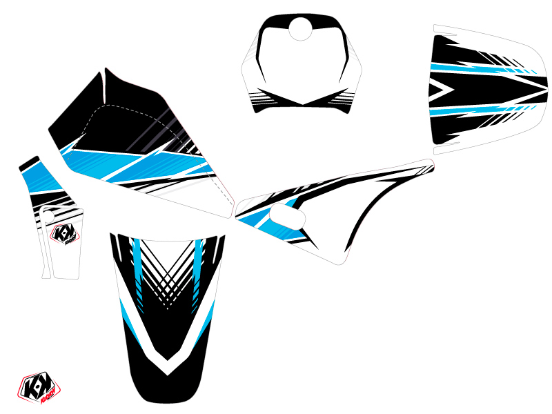 Kit de décoration moto-cross Stripe Yamaha PW 80 noir KUTVEK - vue 2