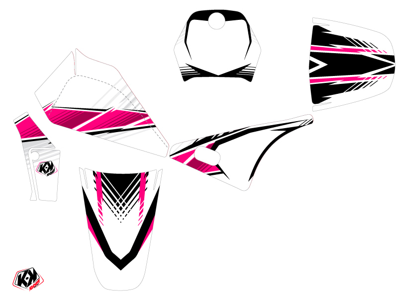 Kit Déco Moto Cross Stripe Yamaha PW 80 Rose KUTVEK - vue 2