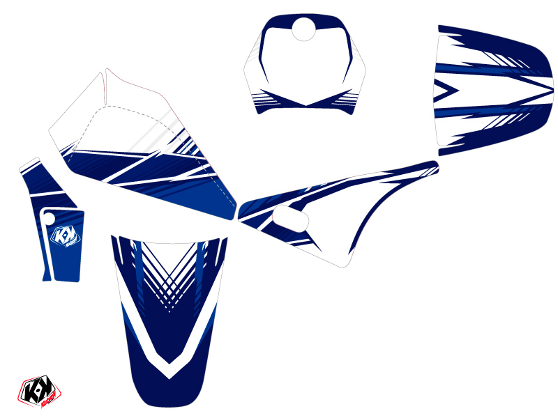Kit Décoration Moto Cross Stripe Yamaha PW 80 Bleu Nuit KUTVEK - vue 2
