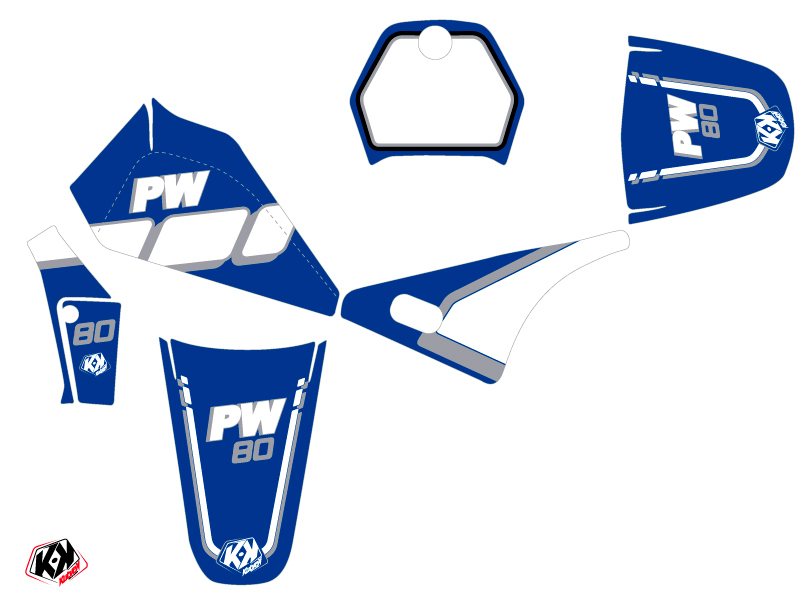 Kit déco moto cross vintage Yamaha PW 80 bleu KUTVEK - vue 2