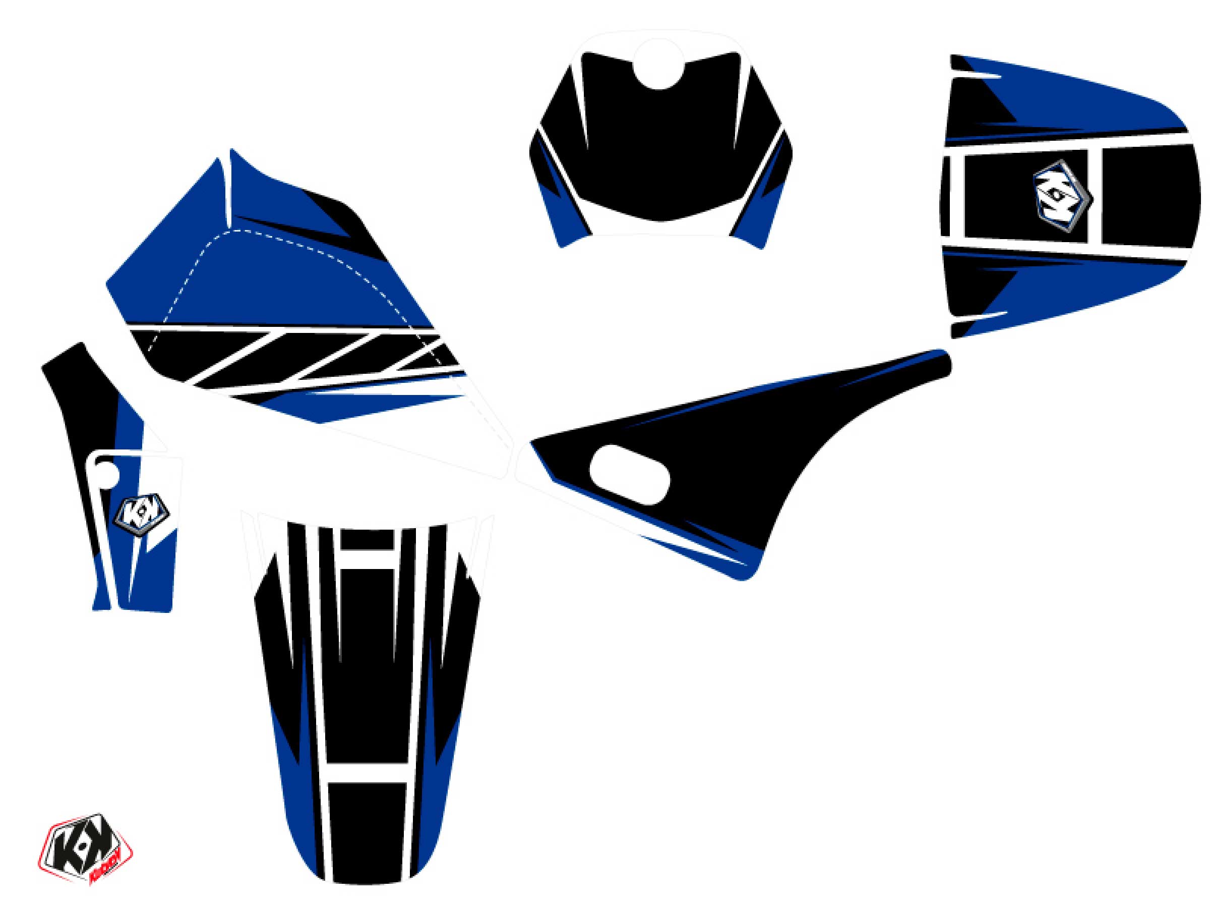 Kit Déco Moto-Cross Replica Yamaha PW 80 Bleu KUTVEK - vue 2
