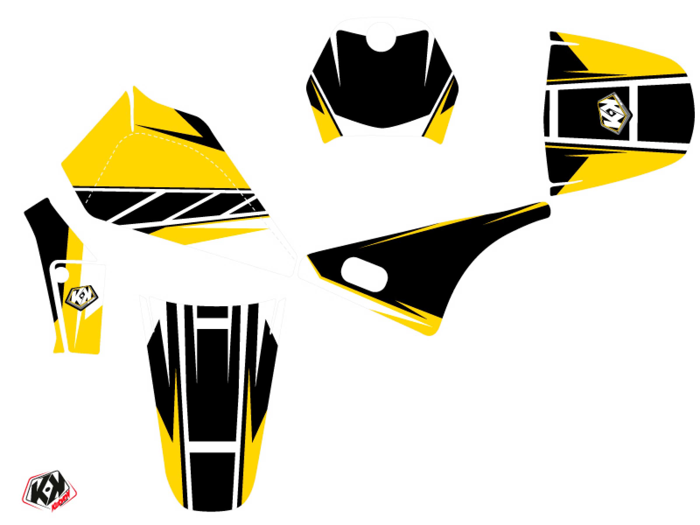 Kit Décoration Moto-Cross Replica Yamaha PW 80 Jaune KUTVEK - vue 2