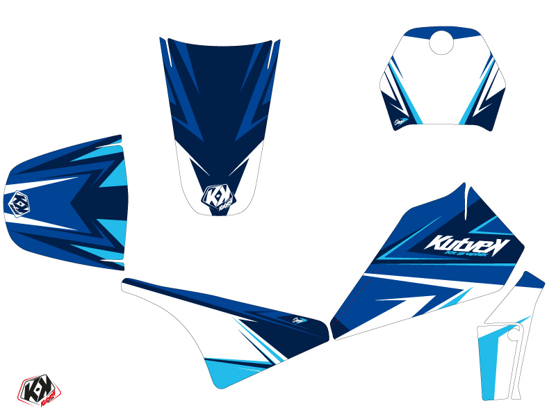 Kit déco moto-cross Stage Yamaha PW 80 bleu KUTVEK - vue 2