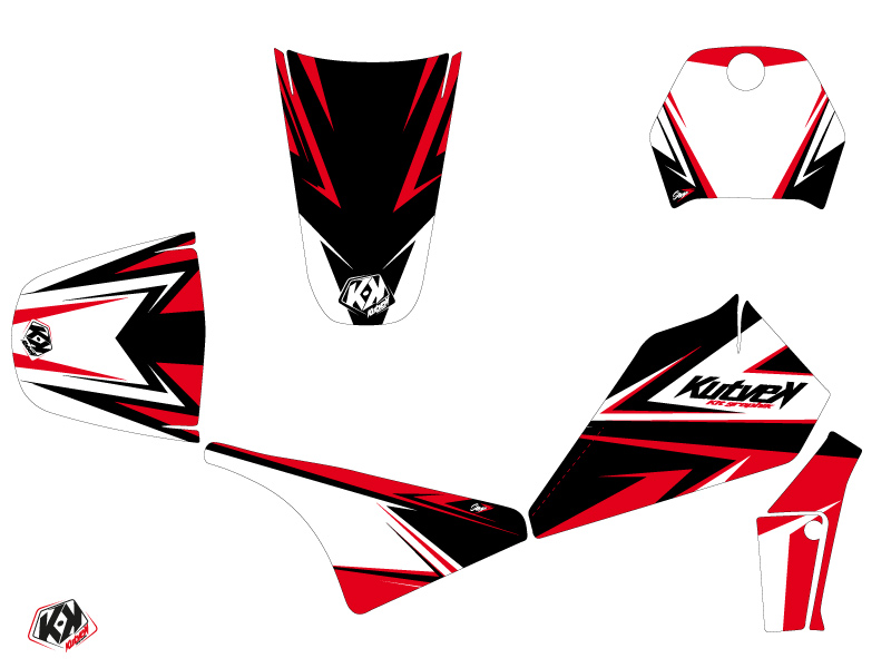 Kit décoration moto-cross Stage Yamaha PW 80 noir rouge KUTVEK - vue 2