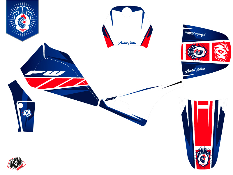 Kit plastiques déco Moto cross replica France 2018 édition limitée Yamaha PW 80 KUTVEK - vue 2