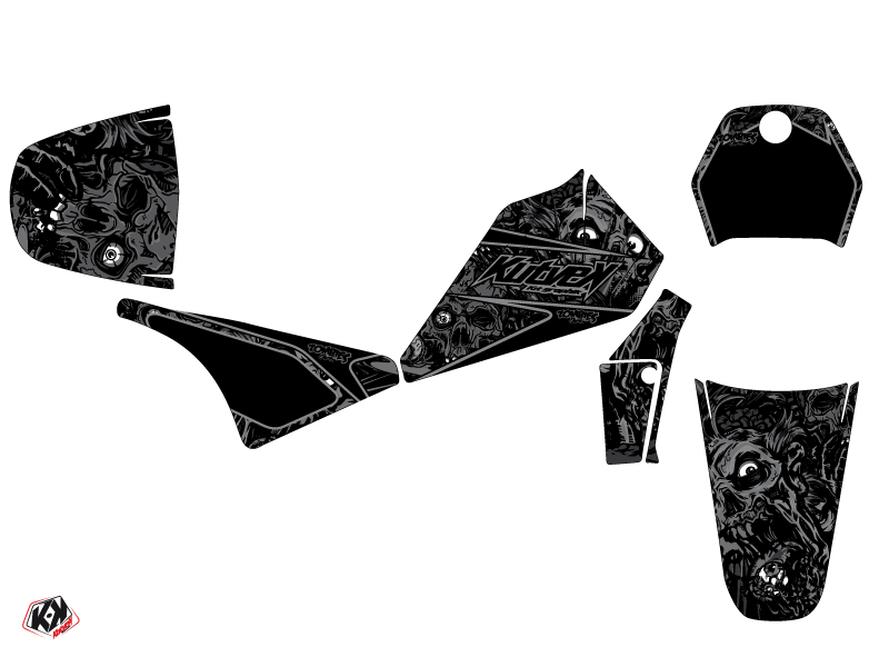 Kit Déco Moto Cross Zombies Dark Yamaha PW 80 Noir KUTVEK - vue 2