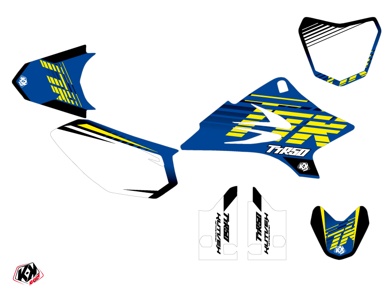 Kit Décoration Moto Cross Flow Yamaha TTR 50 Jaune KUTVEK - vue 2