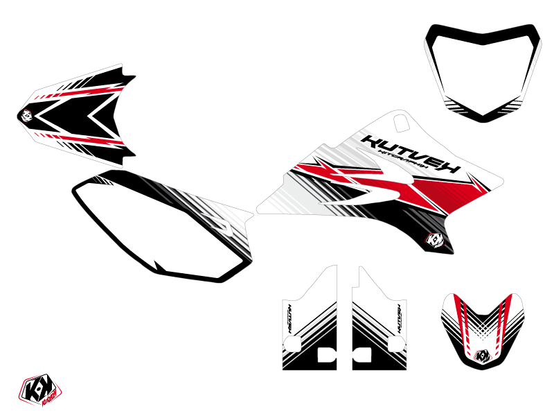 Kit de décoration Moto Cross Stripe Yamaha TTR 50 Rouge KUTVEK - vue 2