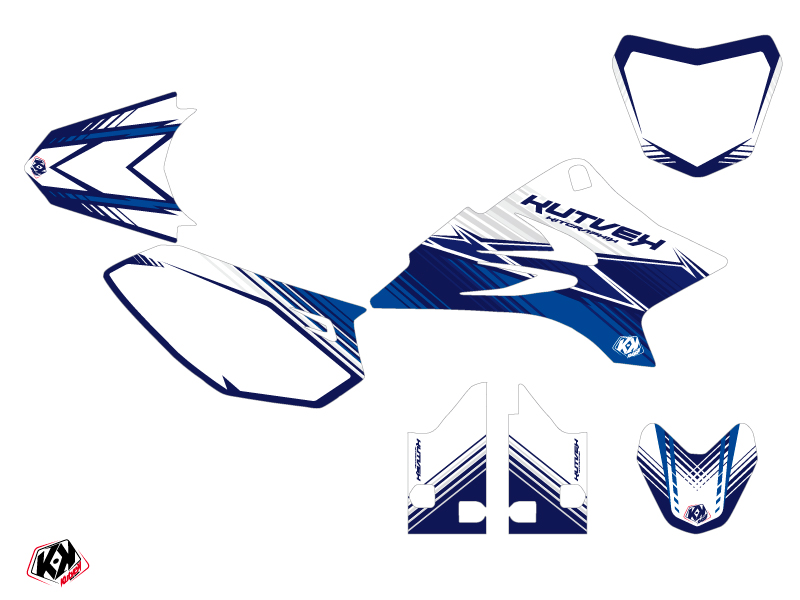 Kit Décoration Moto Cross Stripe Yamaha TTR 50 Bleu Nuit KUTVEK - vue 2