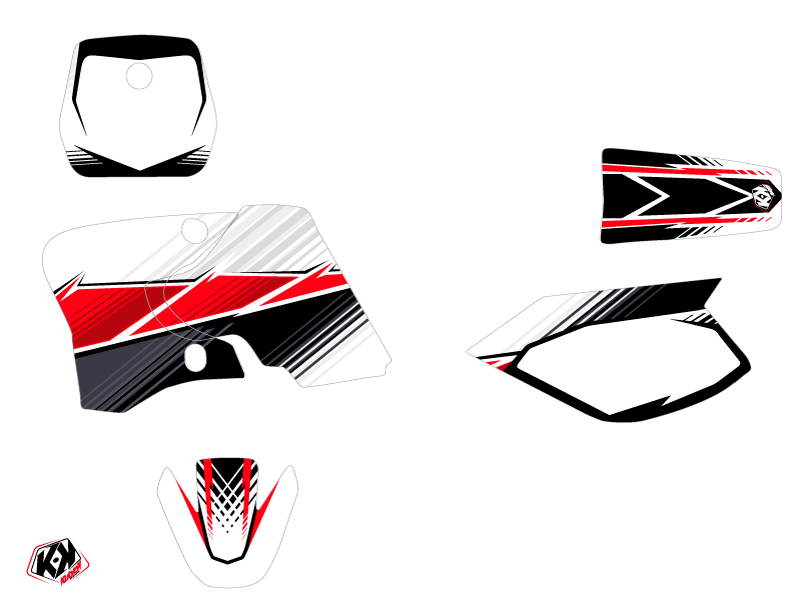 Kit Décoration Moto Cross Stripe Yamaha TTR 90 Rouge KUTVEK - vue 2