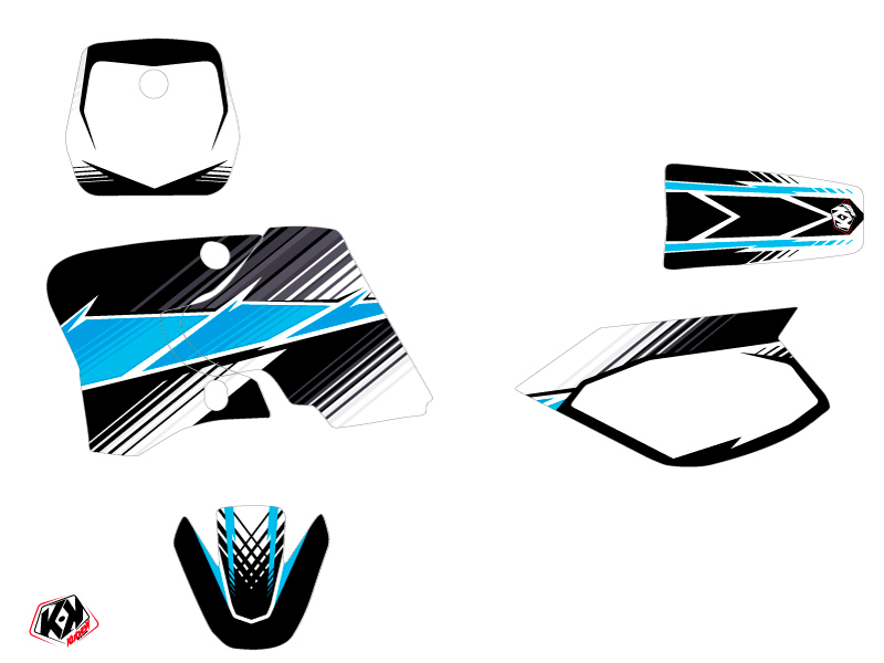 Kit décoration moto cross Stripe Yamaha TTR 90 noir KUTVEK - vue 2