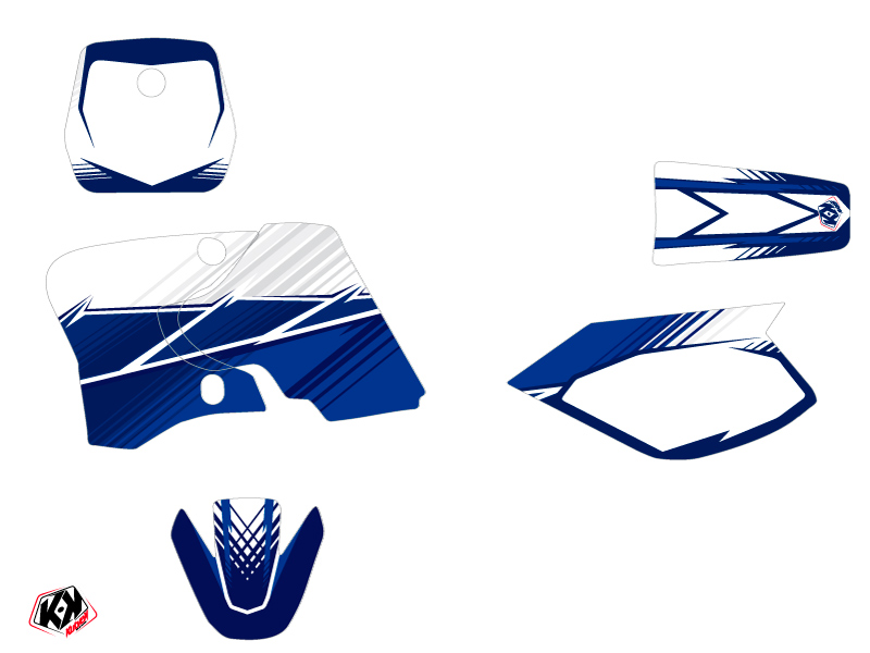 Kit de décoration Moto Cross Stripe Yamaha TTR 90 Bleu Nuit KUTVEK - vue 2